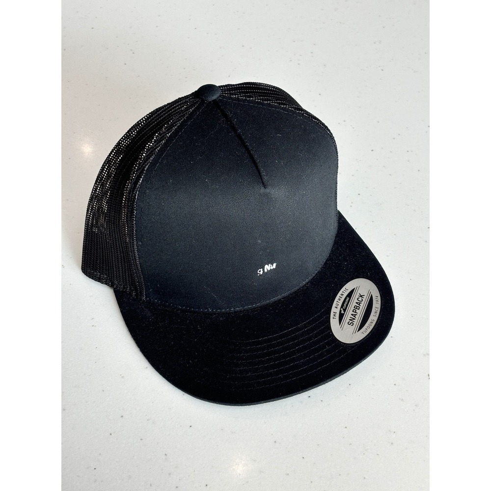 Yupoong The Authentic g Nu Black Trucker Hat Mesh Snapback Flat Brim Cap Mens